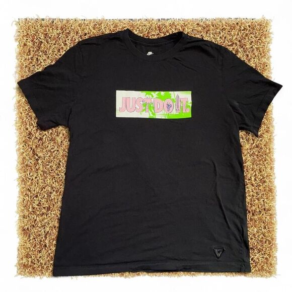 Nike Other - Youth Nike black graphic tee with pink and green accents. Size: XL #graphictee